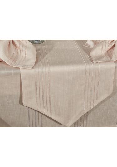 Corvver 26 Parça Dertsiz Masa Örtüsü Takımı Bej Bej