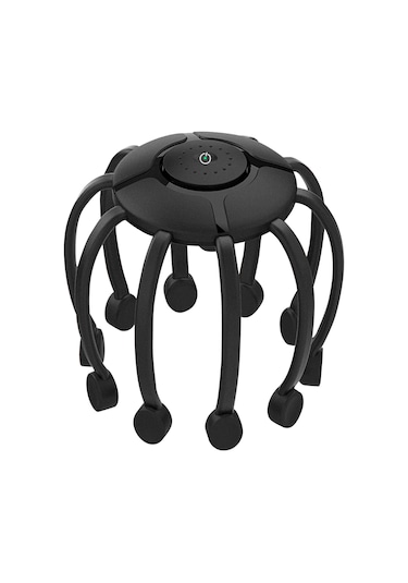 Leezsing Elektrikli Saç Derisi Masaj Aleti Parmak Baş Masaj Aleti Saç Derisi Kaşıyıcı Baş Saç Derisi Masajı Stres Giderici Daha İyi Uyku Siyah