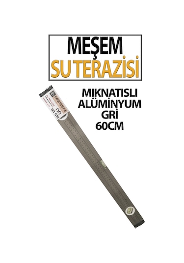 Gri Mıknatıslı Su Terazisi 60 Cm