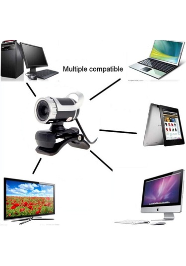 Bilgisayar Hd Webcam Kamera Videosu Usb Kamera Yerleşik Ses Emme Mikrofon Video Öğretimi Canlı Renk: Siyah