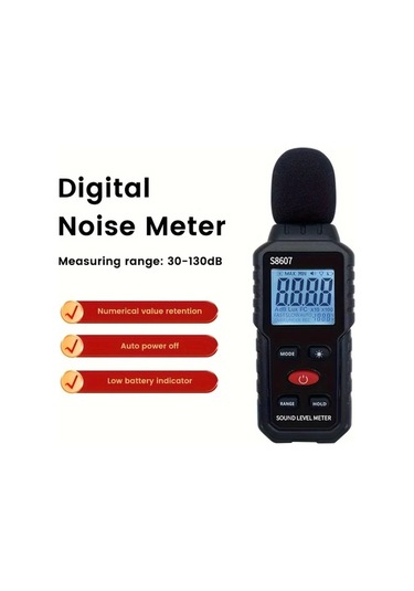 Willowhaven Siyah Hassas Dijital Ses Seviye Ölçer 30-130db Aaa Pil Frekans Ağırlıklı Gürültü Ölçüm Cihazı