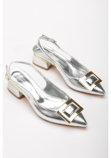Suins Shoes Suins Milina Model Kadın Orta Topuklu Ayakkabı Gümüş