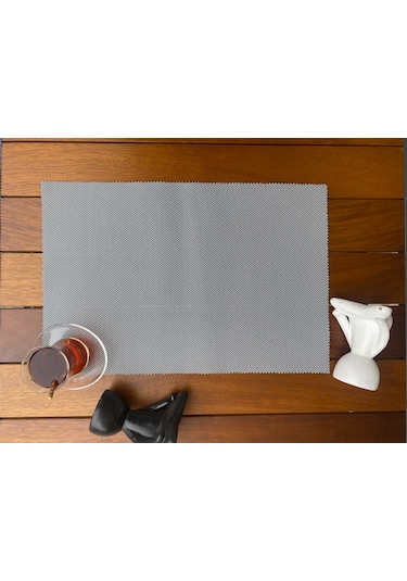 8'li Yıkanabilir File Kumaş Amerikan Servis Gri