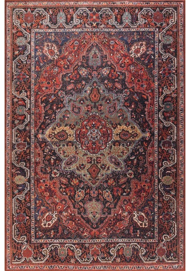 Folk Vintage Desenli Dokuma Taban Dekoratif Renkli Halı Ba 07