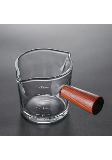 Shineyee Mini Kahve Süt Kavanozu, İki Ağızlı Ahşap Saplı, Cam Malzeme, Kalın Tabanlı, 51-100 Ml, Ev Kullanıma İdeal, Pratik Ve Dayanıklı Diğer