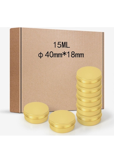 Suntek Dudak Için 24x 15ml Boş Teneke Kutular Vidalı Yuvarlak