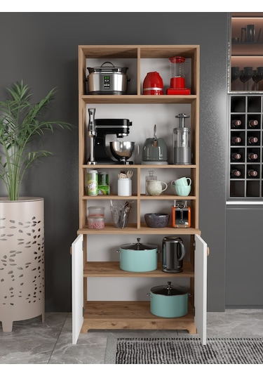 Bohem Çok Amaçlı Kiler Mutfak Dolabı - Beyaz N Model Beyaz N Model