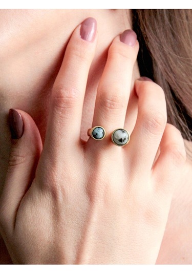 Aytaşı Lapis Doğal Taş Ayarlanabilir Yüzük Aşk Ve Neşe Taşı Çok Renkli