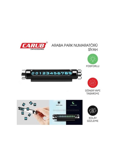 Araba Park Numaratörü Çevirmeli Lüx Siyah