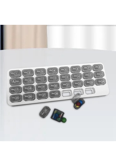 Suntek Magideal  Hap Kutusu İlaç Düzenleyici Dispenser Konteyner Gri