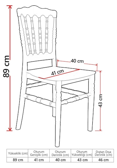 4 Adet Miray Beyaz Sandalye / Balkon-bahçe-mutfak Beyaz