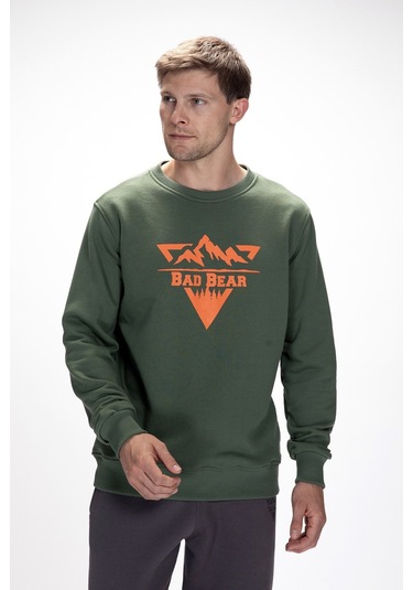 Bad Bear Erkek Sweatshırt Mountaın Crewneck 25.02.12.027 Yeşil