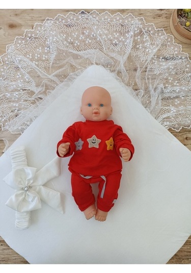 Dantelli Özel Taçlı Bebek Kundağı Unisex Bebek Dış Kundak Battaniyesi Hastane Çıkışı Hediyelik Knd45273 Ekru