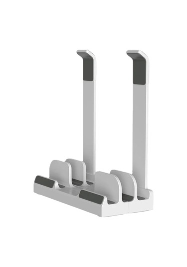 Çift Amaçlı Dizüstü Bilgisayar Dikey Standı Depolama Rafı Masaüstü Yükseltme Soğutma Tabanı White