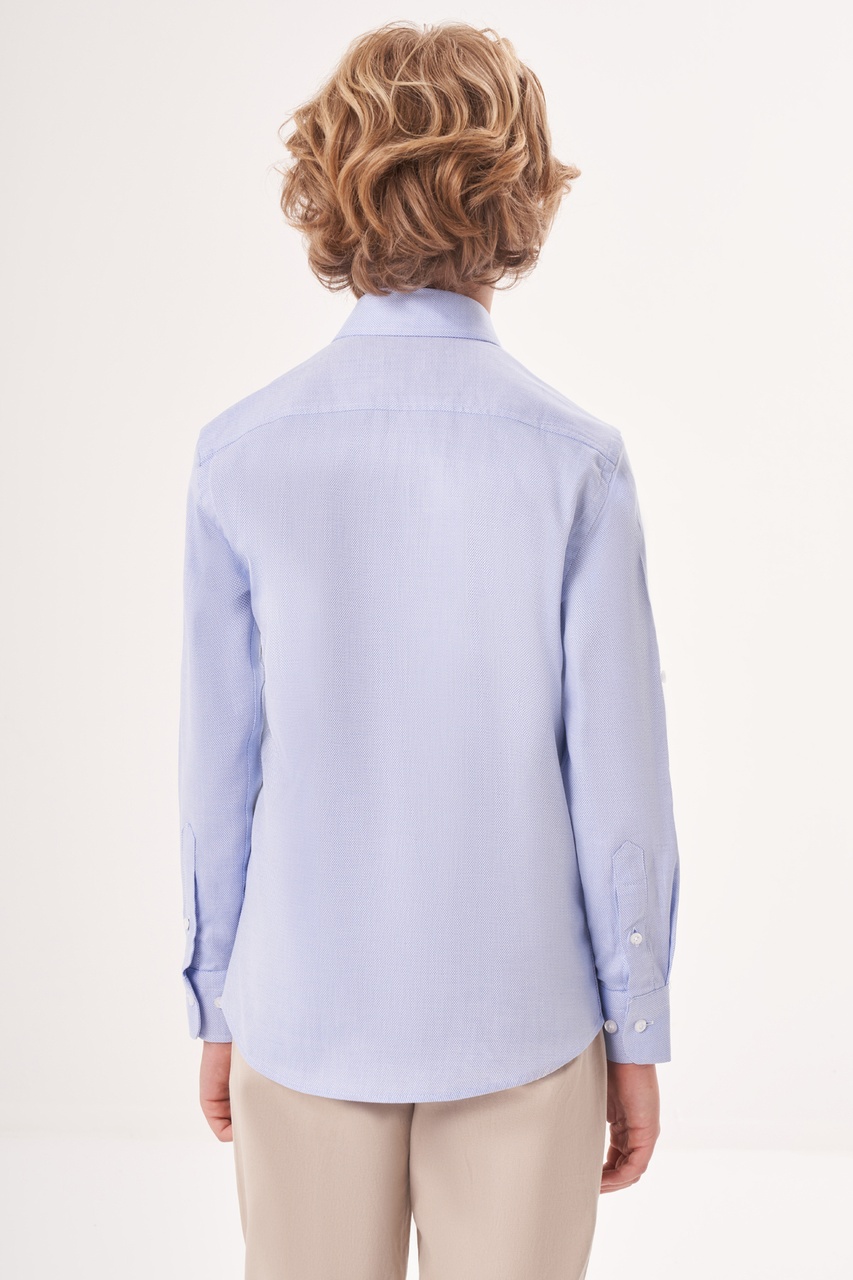 Bisse Regular Fit Yaka Düğmeli Mavi Çocuk Gömlek Gm23y231162 D35 Mavi