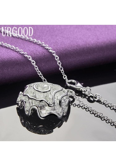 925 Ayar Gümüş Gül Kolye Kolye Moda Takı