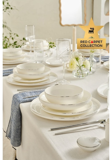 Karaca  Red Carpet Collection Stream Bone Merope 53 Parça 12 Kişilik Yemek Takımı Platin