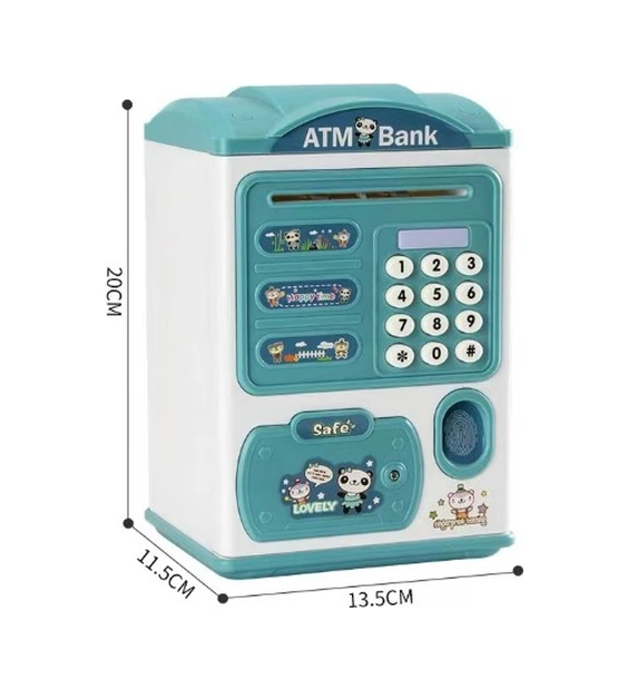 Parmak İzi Görünümlü Elektronik Şifreli Otomatik Kağıt Para Alan Atm Kumbara 5256