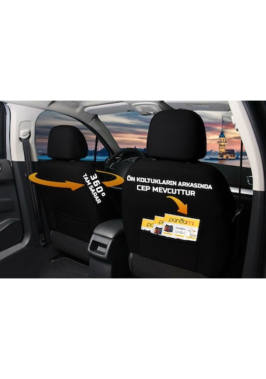 Minderland K1 - Suzuki Splash İle Uyumlu Koltuk Kılıfı, Tam Takım/turuncu-siyah