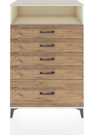 Hyperion Dolap Tek Raflı 5 Çekmeceli 88x44x134 Aytaşı-çam Aytaşı