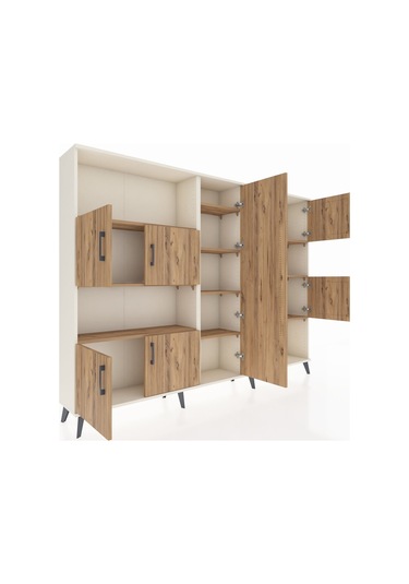 Arges Dolap 10 Raflı 9 Kapaklı 220x30x163 Aytaşı-çam Aytaşı-çam