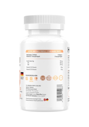 Hıq Omega3 D3+k2 Premium Complex 60 Softgels