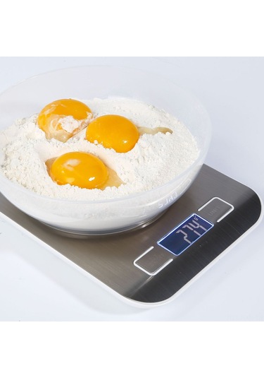 Kosona Gümüş Pembe Paslanmaz Çelik Mutfak Dijital Terazi, 10kg/1g Hassasiyet, 5 Ağırlık Birimi G/kg/lb/oz/ml , Otomatik Kapatma, Lcd Ekran Pil Yok Diğer
