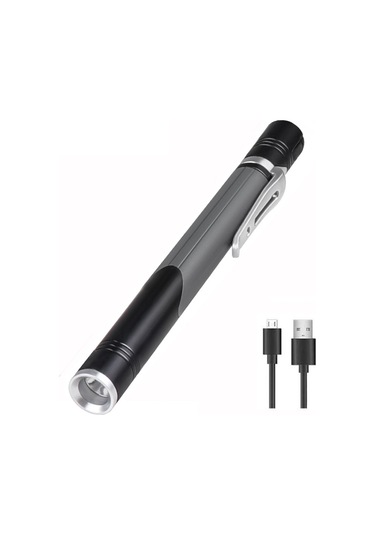 Sones B35 Xpg+led Mini Kalem Işığı Üç Işık Kaynağı Kullanışlı El Fenerleri Gri