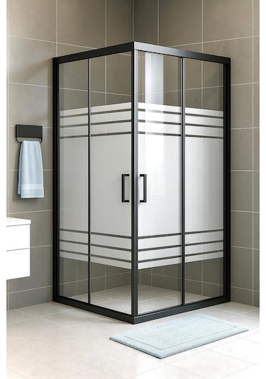 Durul Duşakabin Kare 5mm Siyah Profil Desenli H:190