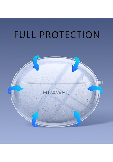 Huawei Freebuds 5i / Freebuds 6i Uyumlu Silikon Kılıf Kanca Şeffaf