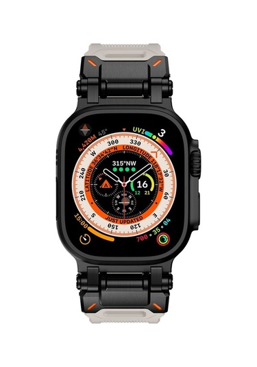 Novahub İos Watch Uyumlu Serisi 5 44mm Explorer Tpu Saat Bantı Siyah Yıldız Işığı, Yeni Tasarım/i