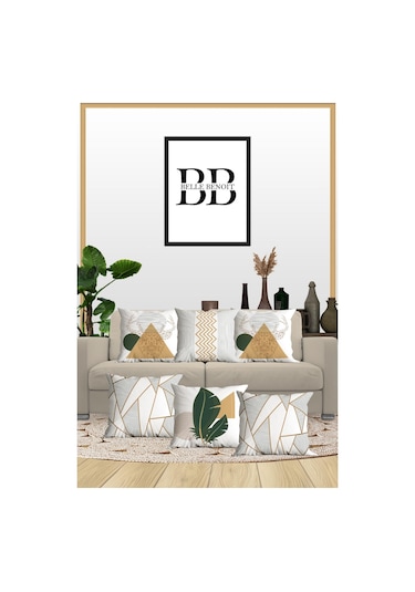 Belle Benoit Baskılı Dekoratif 6'lı Koltuk Kırlent Kılıfı Desen20