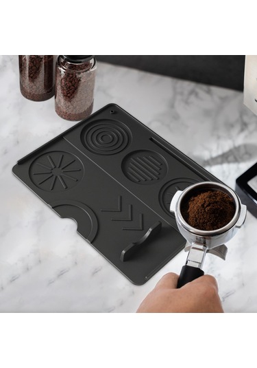 Homyl Espresso Tamper Mat Silikon Dayanıklılık Kahve Siyah