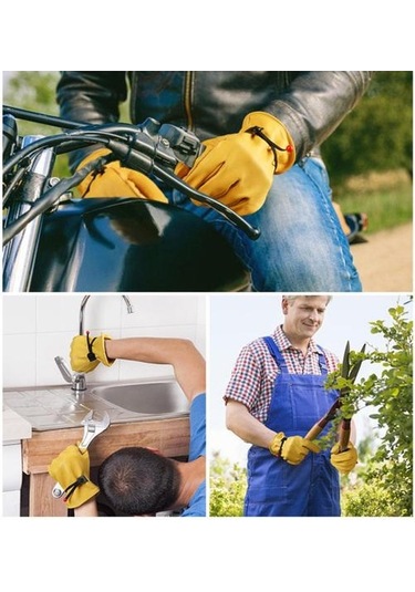 1 Çift Thinsulate Astar Kış Sıcak Eldiven Ultra Kalın Aşınmaya Dayanıklı Kaymaz Tasarım Tam Parmak Bahçe Eldivenleri