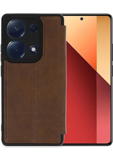 Newface Xiaomi Redmi Note 13 Pro 4g Kılıf Flip Cover Semeglbl - 70 - Taba