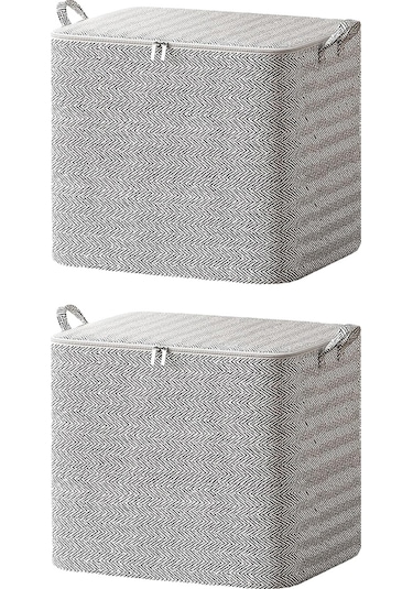 Hombey 2 Adet 110l Ev İçin Büyük Kapasiteli Depolama Kutusu - Dayanıklı, Toz Ve Yırtık Koruyucu, Çift Yönlü Çelik Fermuar Diğer