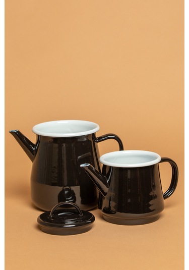 Velluto Nero Emaye Siyah Çaydanlık Takımı Ebutay Siyah