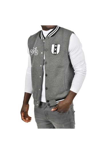 Deepsea Erkek Antrasit Nakış İşlemeli Üç İplik İçi Şardonlu Kolsuz Kolej Yelek 2304773 Antrasit