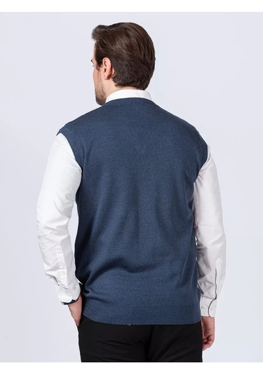 Rew Mark Yün Düz Yelek 90996436 Açık Mavi