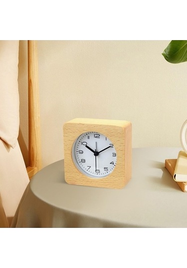 Trendooze Suntek Sessiz Saati, Saat, Rengi Masa İçin Çocuklar Çalar Basit Ahşap Vs