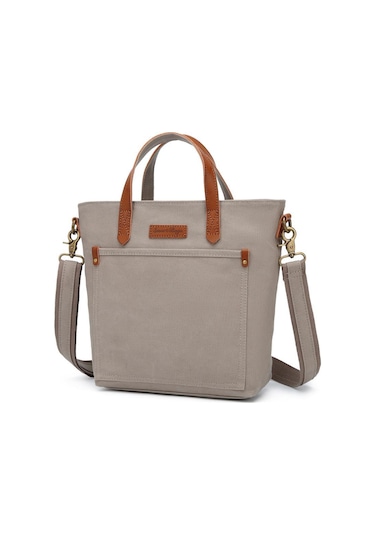 Kanvas Kumaş Kadın Çantası Elden Tutmalı Smart Bags 1328 Gri