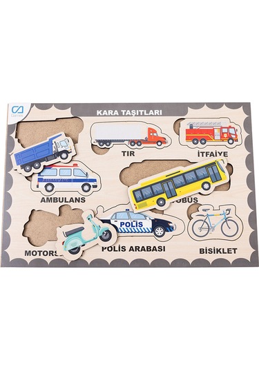 Ca Games Ahşap Kara Taşıtları Eğitici Set