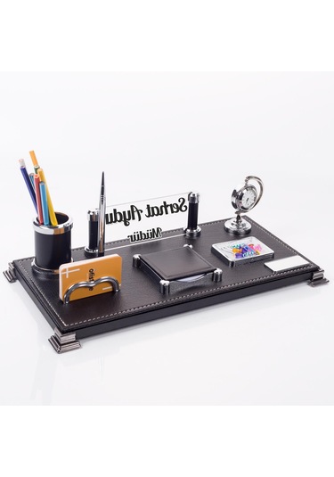 Bari Ofis Masaüstü İsimlik Seti Kişiye Özel Lüks Masa İsimliği