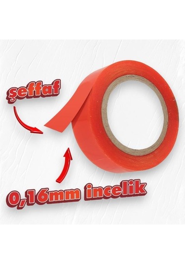 Boss Tape Çift Taraflı Polyester Bant 15mm-5mt 140 C Isıya Dayanıklı