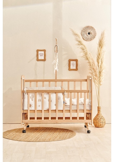 Soley Boho Bebek Yatak Koruyucusu 35x210 Bej