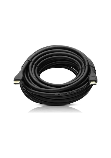 Fully G-507ds Plastik Düz Siyah 10 Metre Gold Poşetli Hdmı Kablo