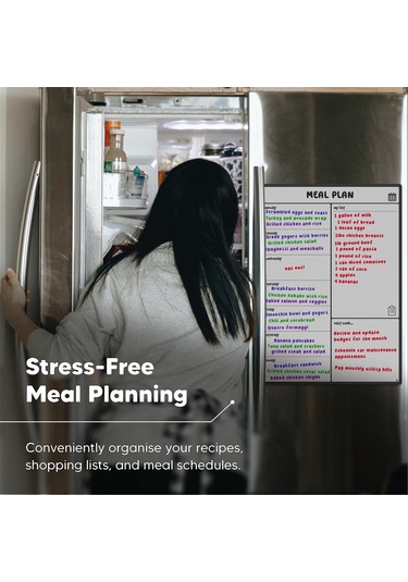 Buzdolabı Takvimi Yemek Planlayıcısı Ve Alışveriş Listesi Beyaz Tahta