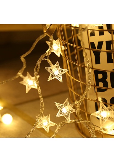 Suofeng Led Yıldız Işıklı Süpürge, Dış Mekan Kamp Dekorasyonu, Uzaktan Kumandalı 8 Mod, 6m 40 Işık, Islak Beyaz, Pil Li Pil Dahil Değil