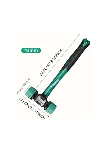 Willowhaven Kaymaz Tutamaklı 27mm Kauçuk Çekiç Dayanıklı Metal Başlı Zemin & Fayans