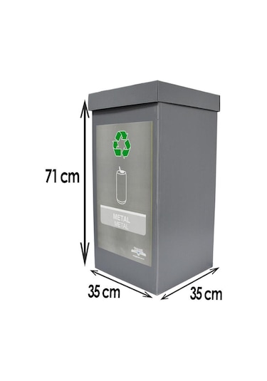 5'li Geri Dönüşüm Kutusu - Sıfır Atık Kutusu Seti 5 Adet